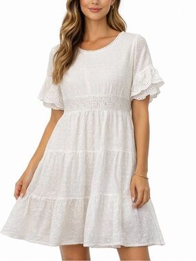 Umgee Swiss Dot Tiered Dress